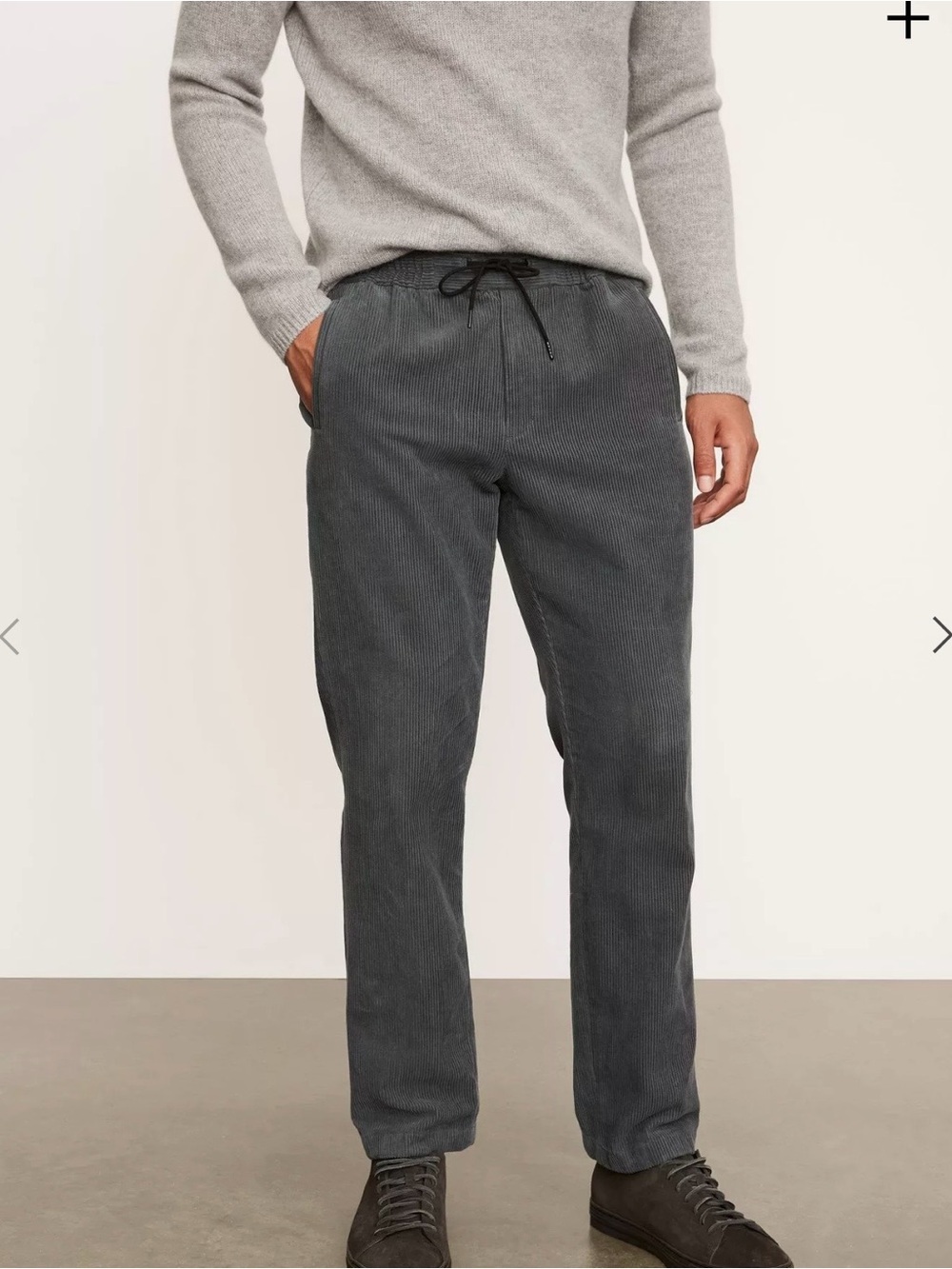 Vince Men's  Green Corduroy Drawstring Pants
